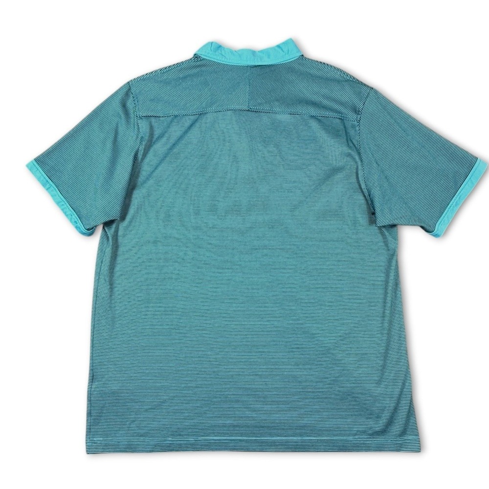 G-MAC by Kartel Polo Golf Shirt Men XL Turquoise Stripe Contrast Graeme McDowall - Picture 4 of 7